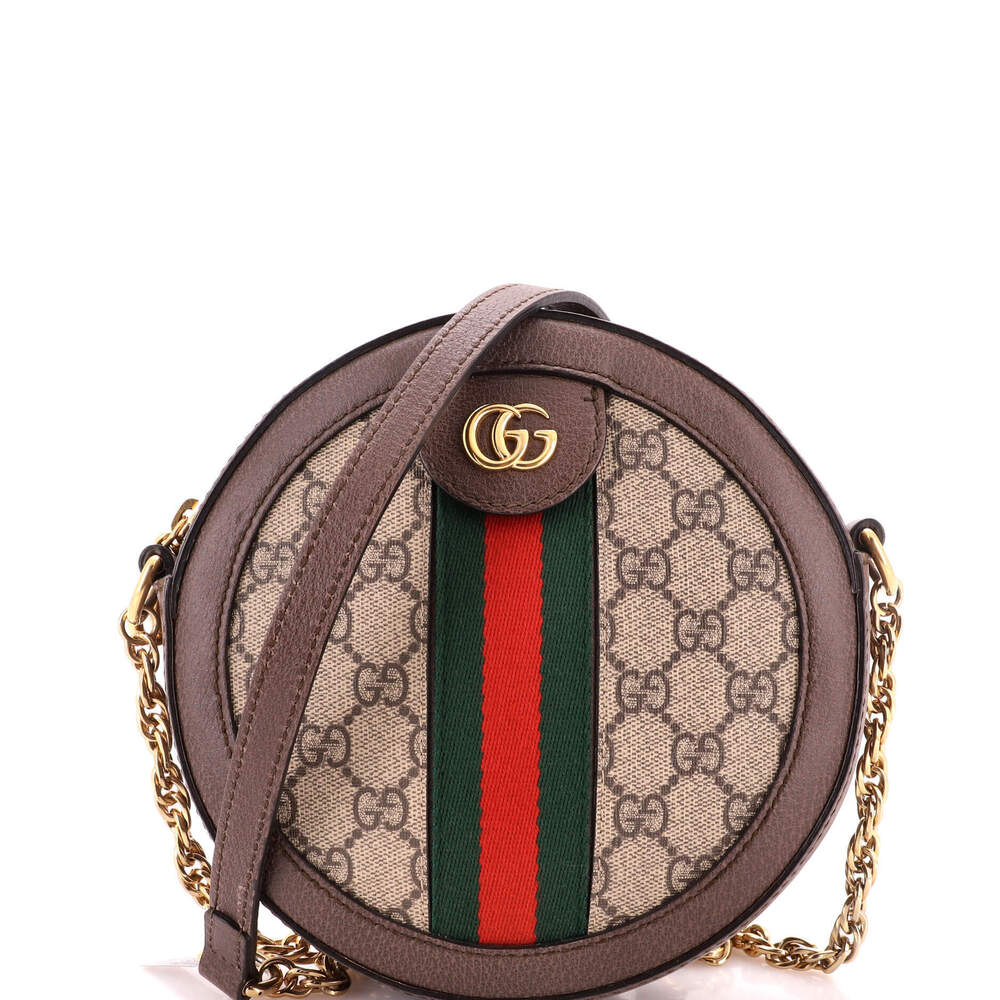 Gucci Mini Ophidia Round Shoulder Bag GG Coated Canvas